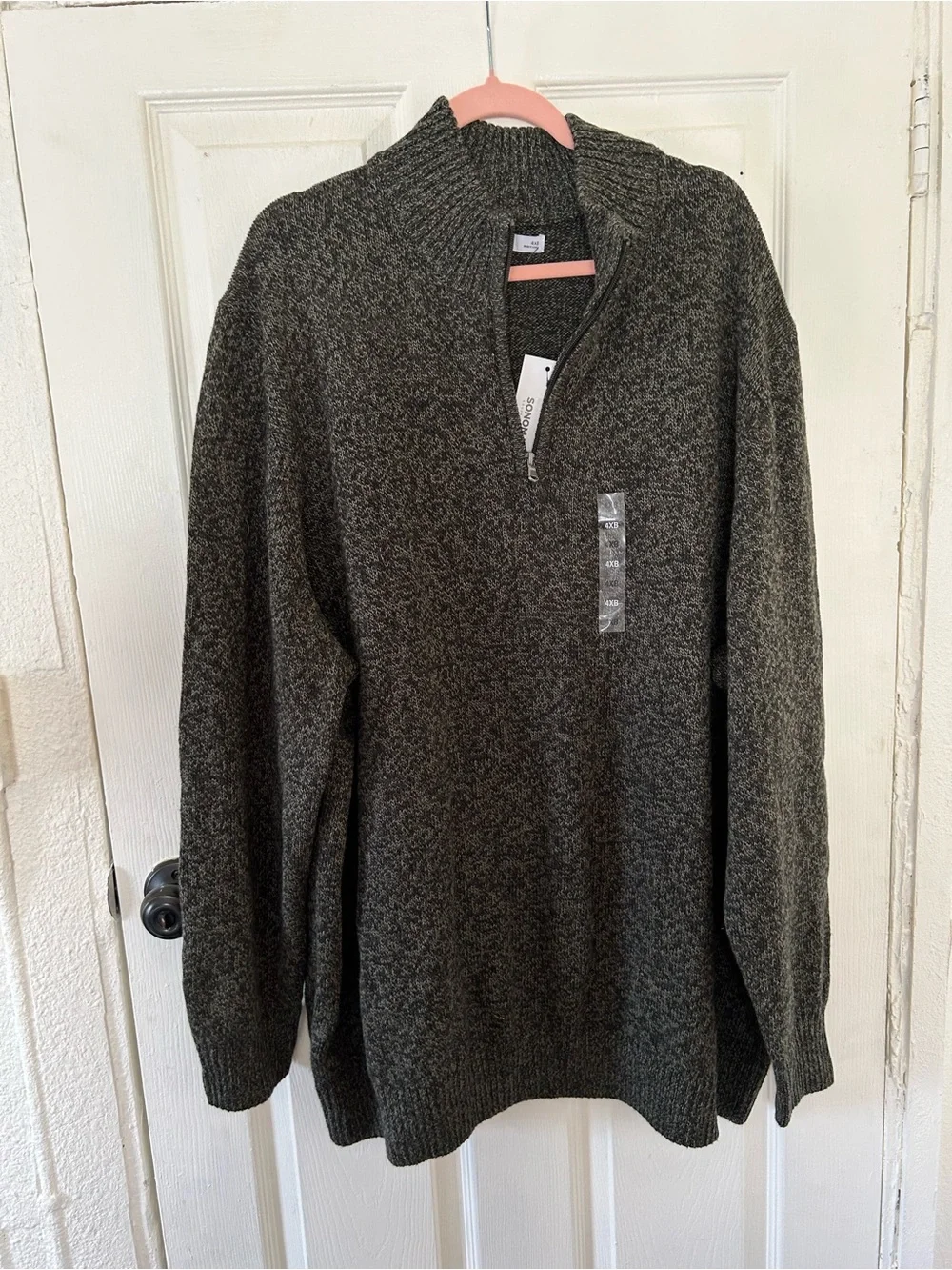 4XB Olive Green Big & Tall Sonoma Goods for Life Quarter-Zip Sweater, Men's